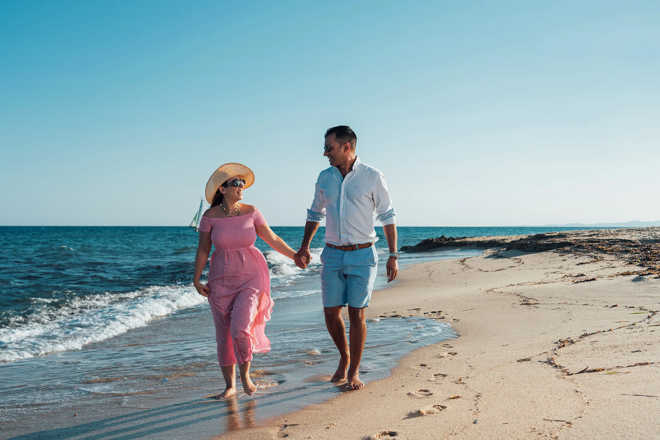 Walking on the sand